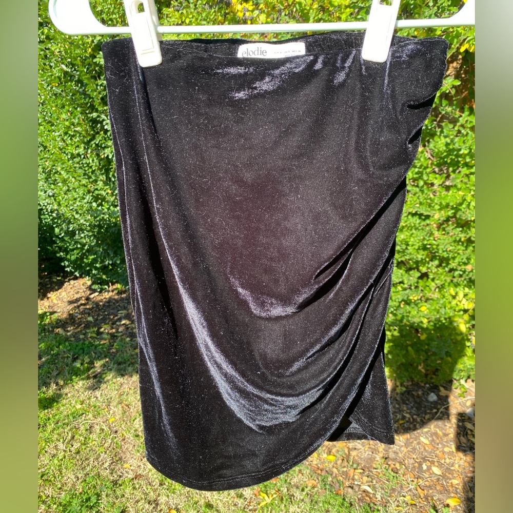 Elodie black velvet mini skirt size small